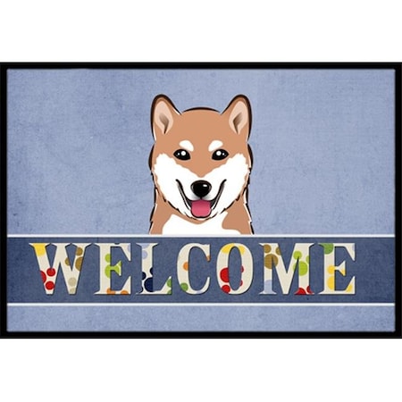 Carolines Treasures Carolines Treasures BB1411JMAT Shiba Inu Welcome Indoor & Outdoor Mat; 24 x 36 in. BB1411JMAT